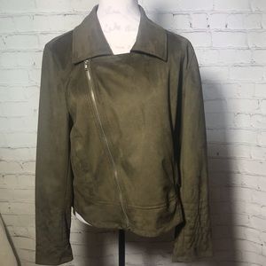Faux Suede Moto Jacket.  Bagatelle; Size XL